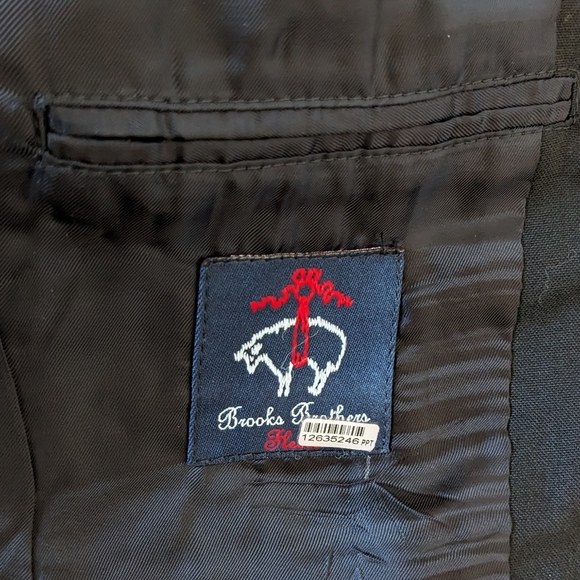 Brooks Brothers Boys Blazer Suit Jacket 100% Wool Black 10 Formal Holiday Event - Picture 3 of 7